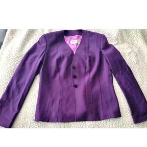 Vintage Mary Kay Wool Blazer Jacket Brookhurst Consultant Purple Lined Coat 10